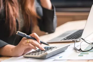 Woman working on a report