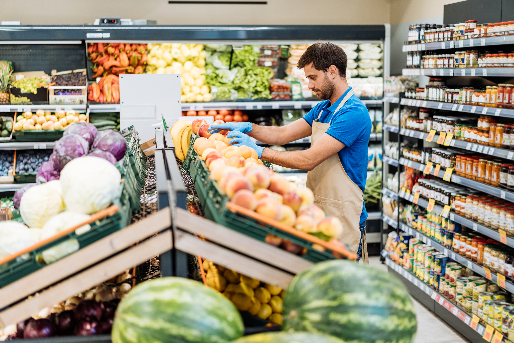 Grocery store frontline worker