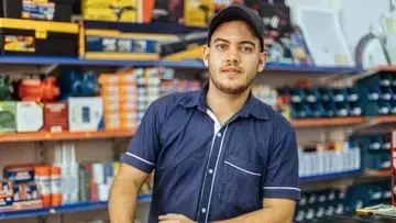 A retail worker at a hardware store 