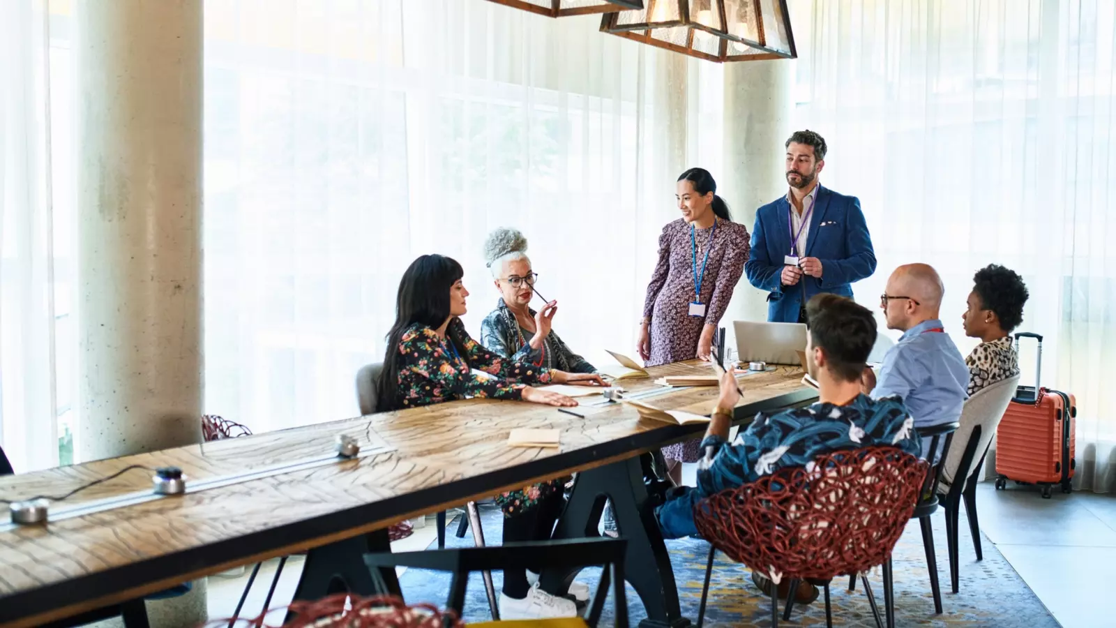 Group of employees at a table